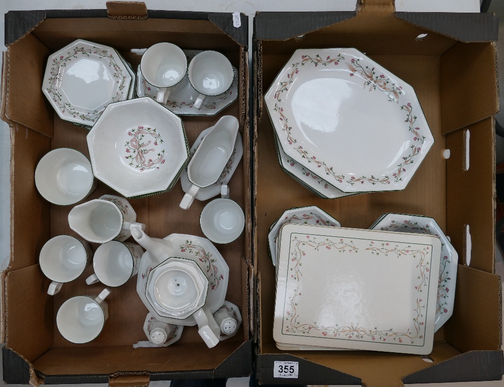 A large collection of Johnson Bros Eternal Beau patterned dinner ware to include dinner plates,