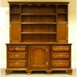 Early 19th Century Oak Dresser with Mahogany Cross banding and later Oak Rack,