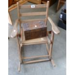 Late Victorian pine child's rocking chair and inlaid walnut box (2)