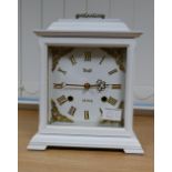 MEIJI mantle clock with thirty day movement painted with brass roman numerals,