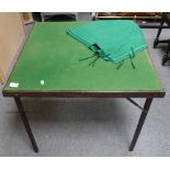 20th Century oak brass bound card table