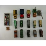 A collection of pre war and post war dinky model cars to include 24A American Ambulance,