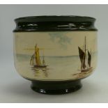 Royal Doulton seriesware planter decorated in sailboats pattern D2872 (height 18cm)