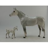 Beswick Grey Thoroughbred Stallion and Grey Foal (2)