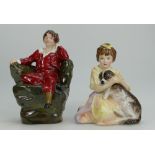 Reg Johnson studio children figures Miss Bowles and the Red Boy,