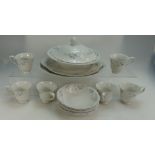 Royal Doulton part dinner and tea service in the Lausanne pattern to include tureen, plates,