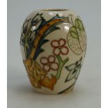 Moorcroft Golden Lily vase by Sally Tuffin height 10cm