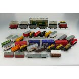 A collection of Hornby Dublo goods carriages to include power petrol tankers,