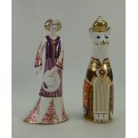 Royal Crown Derby Siamese Royal Cat and figure of a lady Dione,