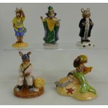 A collection of Royal Doulton Bunnykins Figures to include Mermaid DB263 (with cert),