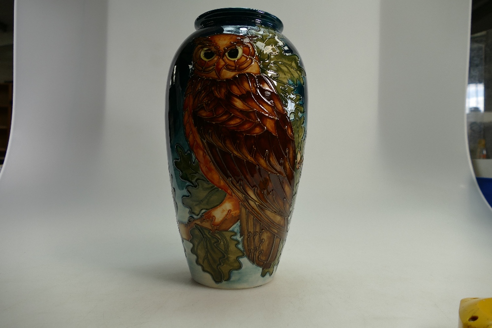 Moorcroft very large eagle owl vase by Sally Tuffin limited edition height 31. - Image 2 of 6