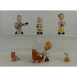 A collection of Beswick figures from the Good Night Choir comprising boy playing piano (neck re