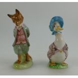 Beswick Beatrix Potter figures Jemima Puddleduck and Foxy Whiskered Gentleman both BP2 (2)
