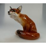 Royal Doulton prestige model of a seated fox in natural colours HN2634,