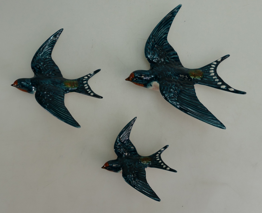 Beswick graduated set of Swallow wall plaques comprising 757-1,