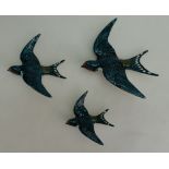 Beswick graduated set of Swallow wall plaques comprising 757-1,