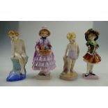 Royal Doulton figures Little Child So Rare and Sweet HN1542 (head re stuck and hairline crack),