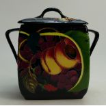 Moorcroft Queens Choice strap handled biscuit box by Emma Bossons Height 19cm
