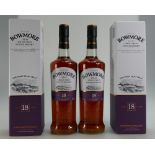 Bowmore 18-year-old Islay Single Malt Whisky, 2 bottles,