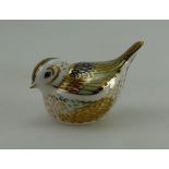 Royal Crown Derby paperweight Firecrest with gold stopper exclusive for collectors guild (boxed)