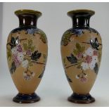 Pair of Doulton Lambeth Stoneware vases (both height 30.