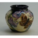 Moorcroft vase with Speckled Butterfly design height 7cm
