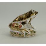 Royal Crown Derby Paperweight Old Imari Frog,