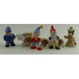 Wade nursery rhyme figures from the Noddy set comprising Noddy (both legs re stuck),