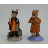 Royal Doulton Bunnykins figures Town Crier DB259 and Detective DB193 limited edition for UKI