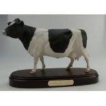 Royal Doulton Connoisseur Friesian Cow on plinth