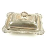 Miniature Silver tureen & cover with ceramic liner (silver weight 109.