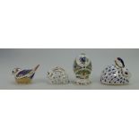 Royal Crown Derby paperweights seated rabbit,
