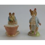 Beswick Beatrix Potter figures Anna Maria and Johnny Town Mouse both BP2 (2)