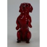 Royal Doulton rare flambe model of a begging dachshund, height 10.