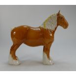 Beswick Shire Horse 818 in Palomino colour way (hairline crack to back leg)