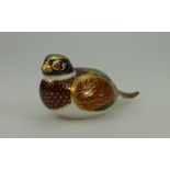 Royal Crown Derby Paperweight Woodland Pheasant with gold stopper