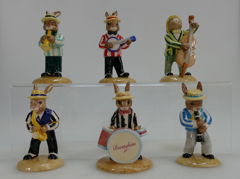 A collection of Royal Doulton Bunnykins figures from the Jazz Band Collection to include Trumpet