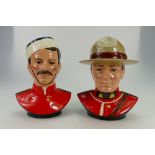 Royal Doulton pair of character busts The Royal Canadian Mounted Police HN2547,