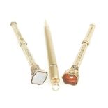 9ct gold propelling pencils,