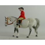 Rare Beswick boy with red jacket on grey horse 1500