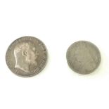 1905 Edward VII Silver Florin and 1892 Silver shilling (2)