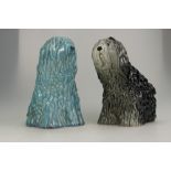 Beswick seated early Old English sheep dog 453 and similar early blue glazed version (slightly