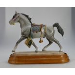 Beswick Arab Stallion Horse with saddle 2269 on wood base