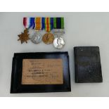 A group of World War I medals awarded to 53265 Sergeant H Bratt Durham Light Infantry comprising