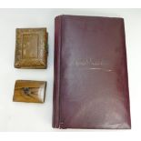 Leather Album of old postcards including local & national cards and 2 leather albums containing old