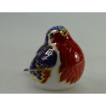 Royal Crown Derby paperweight Robin with gold stopper (boxed)