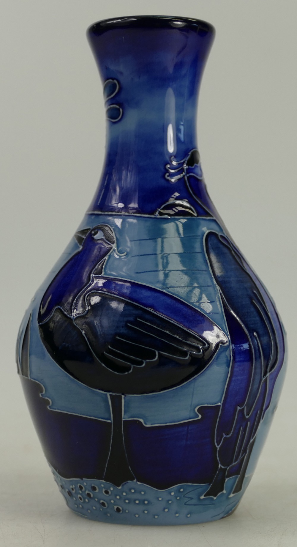 Moorcroft small vase decorated with birds and pond, MCC 2011, - Image 2 of 4