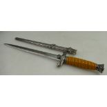 WWII Nazi German Dagger c/w scabbard.