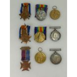 A collection of medals awarded to three brothers of the same family, first group awarded to SPR D.