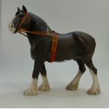 Beswick brown Clydesdale in harness HN2465